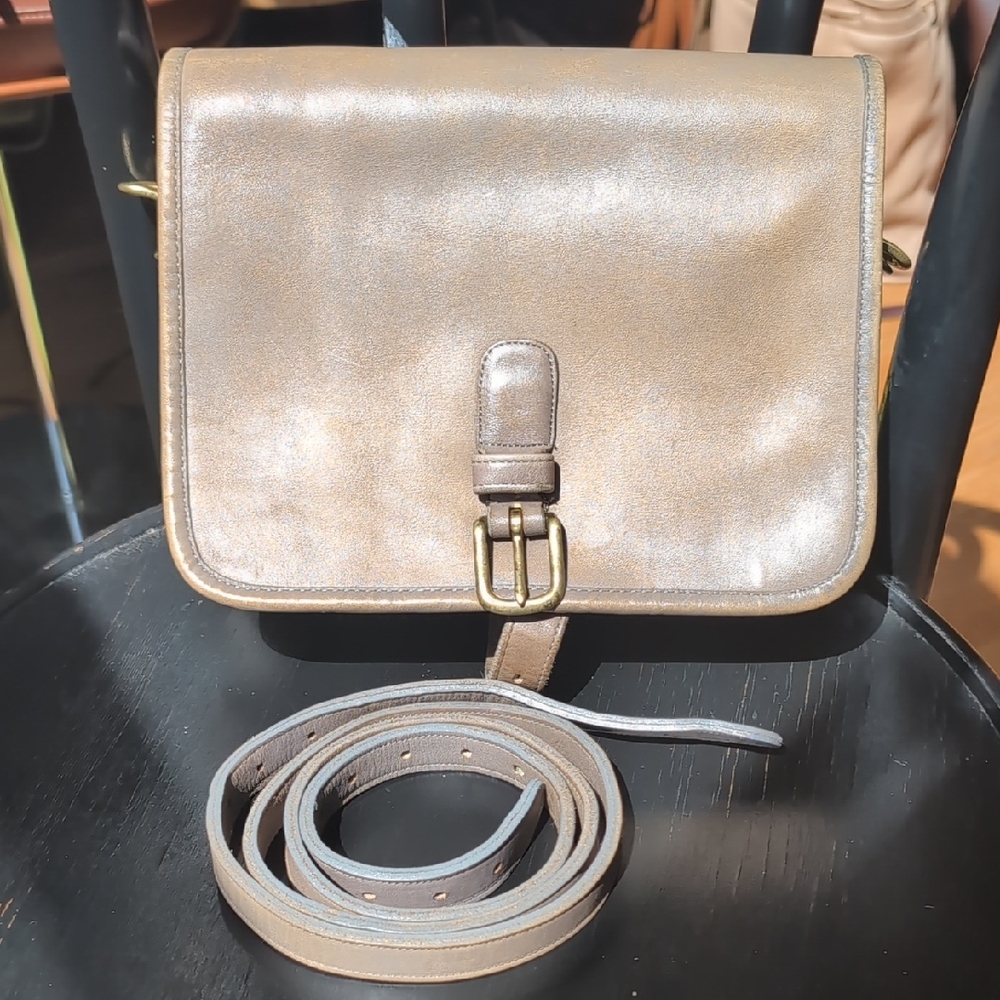 Vintage Coach Small Saddle Pouch, Grey, NYC